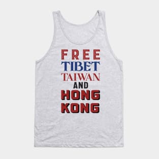 Free Tibet Taiwan and Hong Kong Tank Top